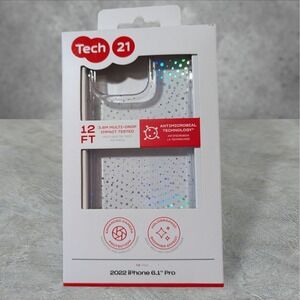 Tech 21 EvoSparkle Holographic Case for Apple iPhone 2022 6.1 (14 Pro) Clear A5